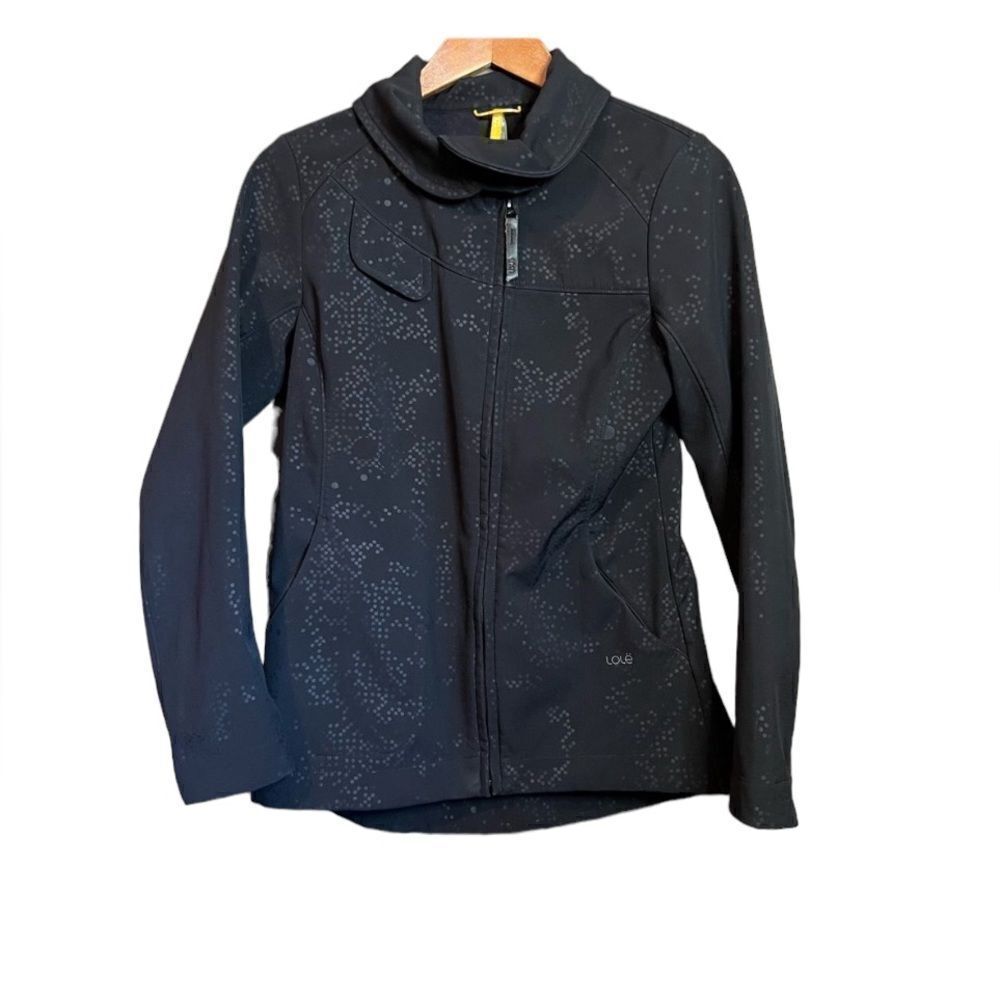 Lolë patterned black full zip jacket. Size small